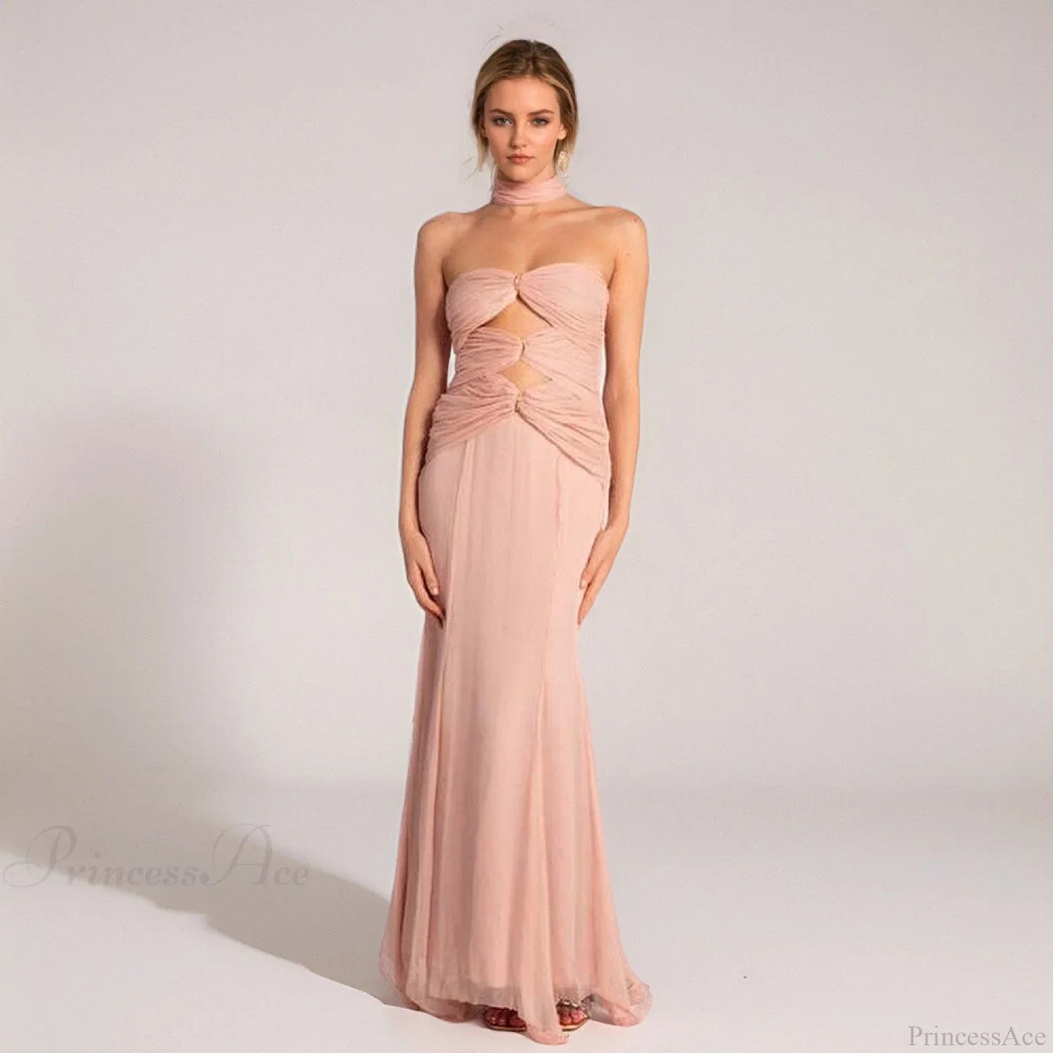 Early Fall Fish Tail Hollow Chiffon Prom Dress image 2