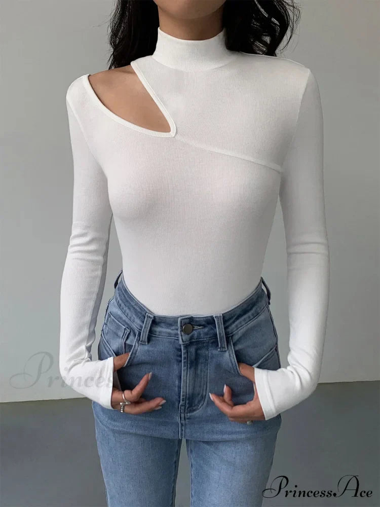Easy On Me Cutout Modern Mock Neck Long Sleeve Top image 4