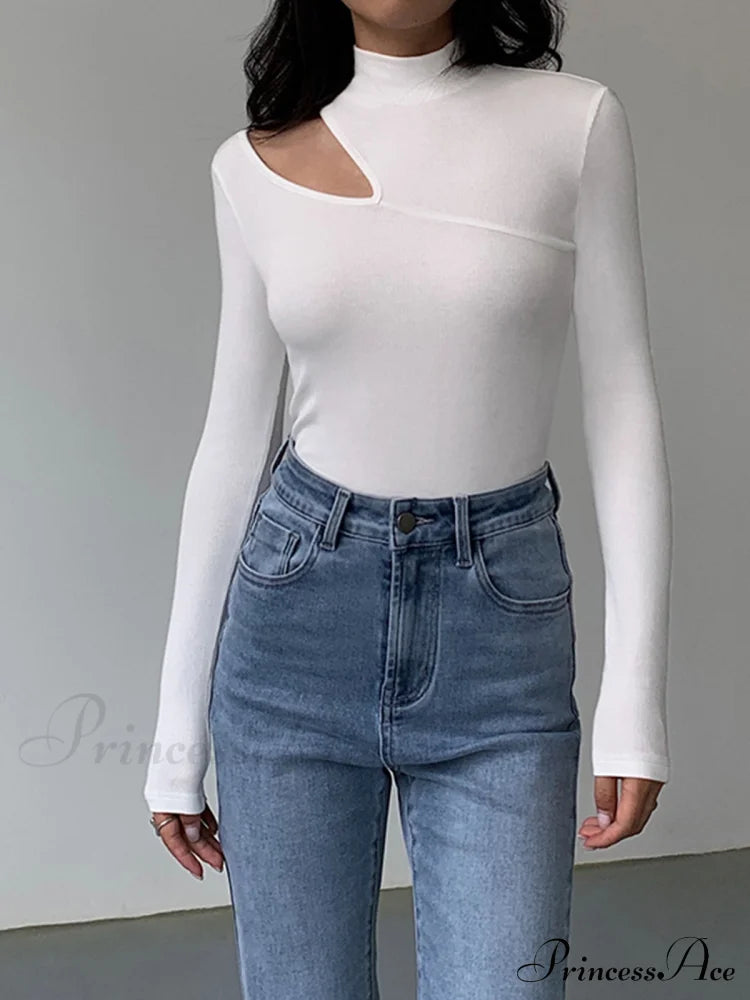 Easy On Me Cutout Modern Mock Neck Long Sleeve Top image 2