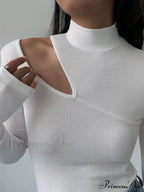 Easy On Me Cutout Modern Mock Neck Long Sleeve Top image 3