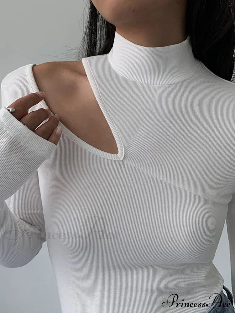 Easy On Me Cutout Modern Mock Neck Long Sleeve Top image 3