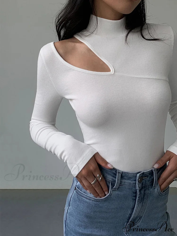 Easy On Me Cutout Modern Mock Neck Long Sleeve Top image 1