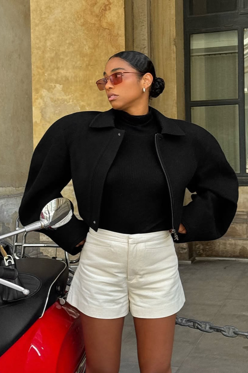 Chic Wool Zip Front Jacket image 2