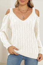 Deep V Sexy Off-Shoulder Loose Pullover Sweater image 8