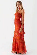 Floral Tie Fishtail Vacation Maxi Dress image 6