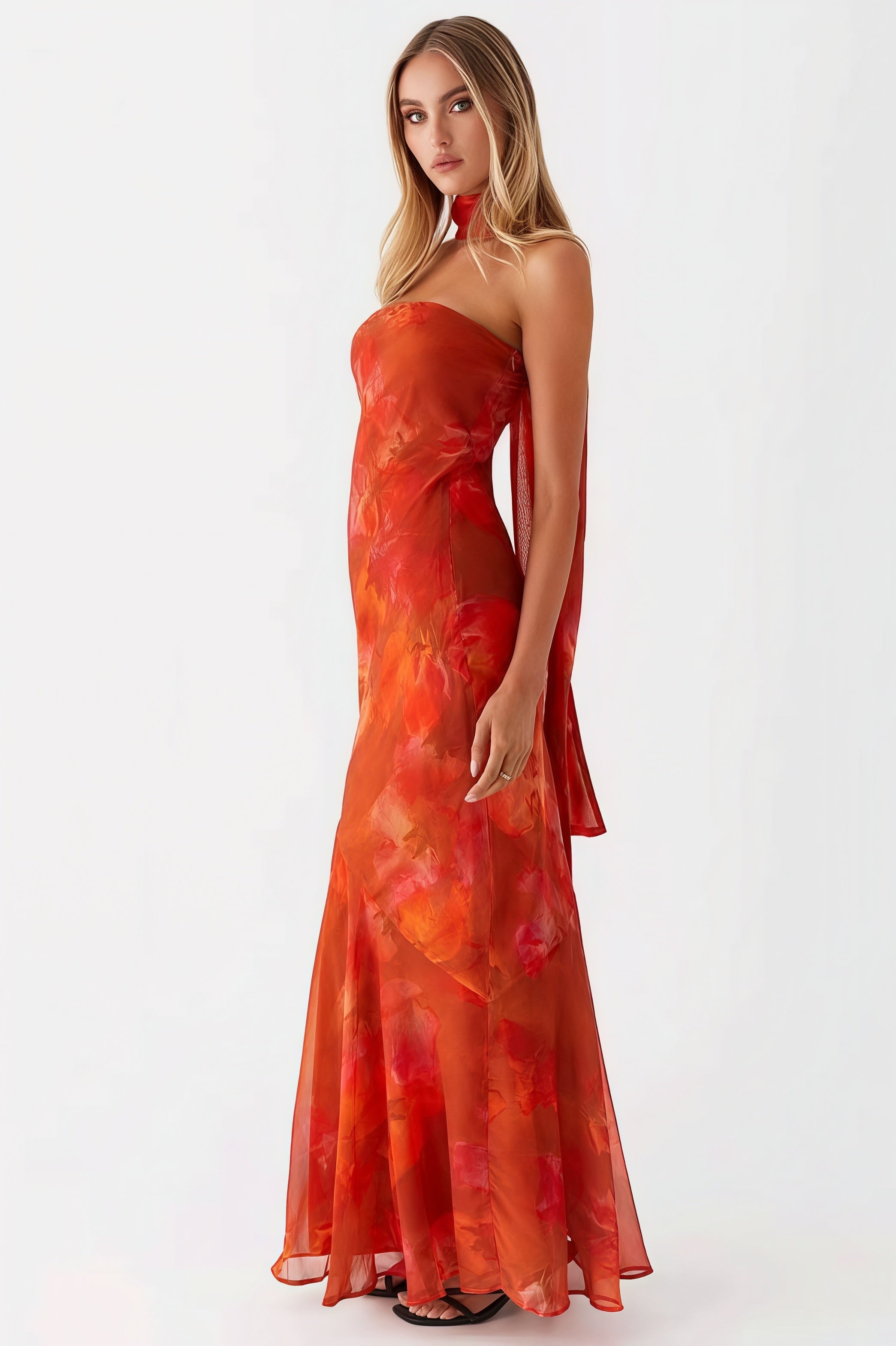 Floral Tie Fishtail Vacation Maxi Dress image 6