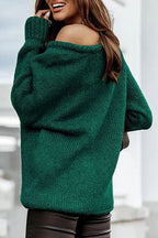 Off-Shoulder Crew-Neck Loose Knit Sweater image 5