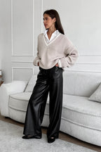 Vintage Fleece-Lined Leather Pants image 2