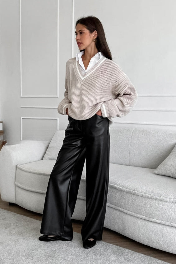Vintage Fleece-Lined Leather Pants image 2
