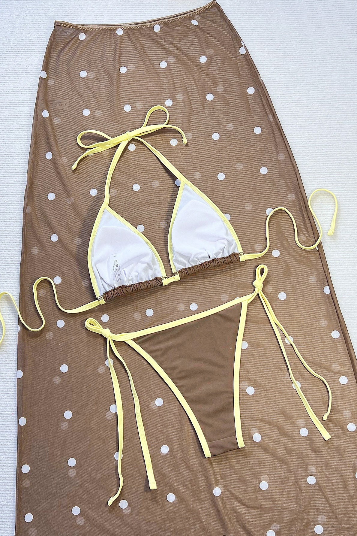 Colorblock Dot Three Piece Swim Set image 7