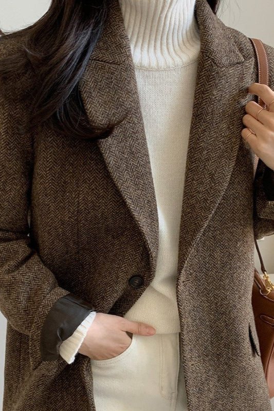 Wool Blend Solid Color Blazer image 2