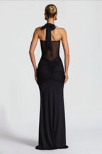 Sheer Mesh Sash Bodycon Maxi Dress image 5