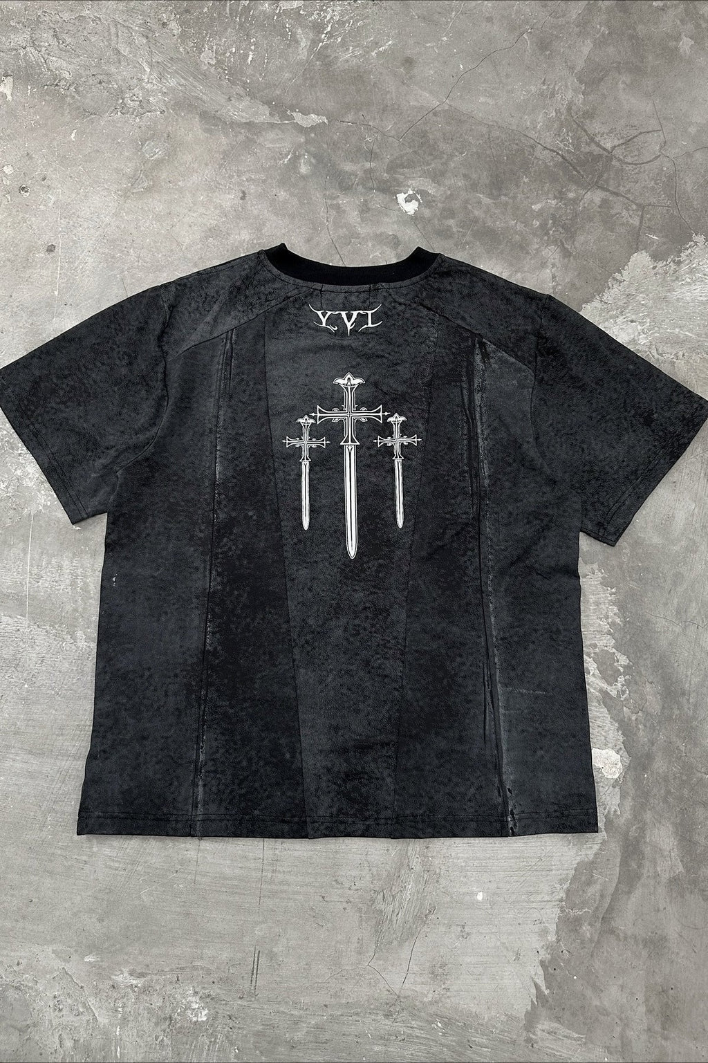 Dark Trend Black White Print Short Sleeve T-shirt image 2
