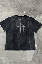 Dark Trend Black White Print Short Sleeve T-shirt image 2