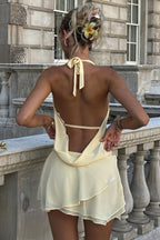 Elegant Chiffon Halter Mini Dress image 4