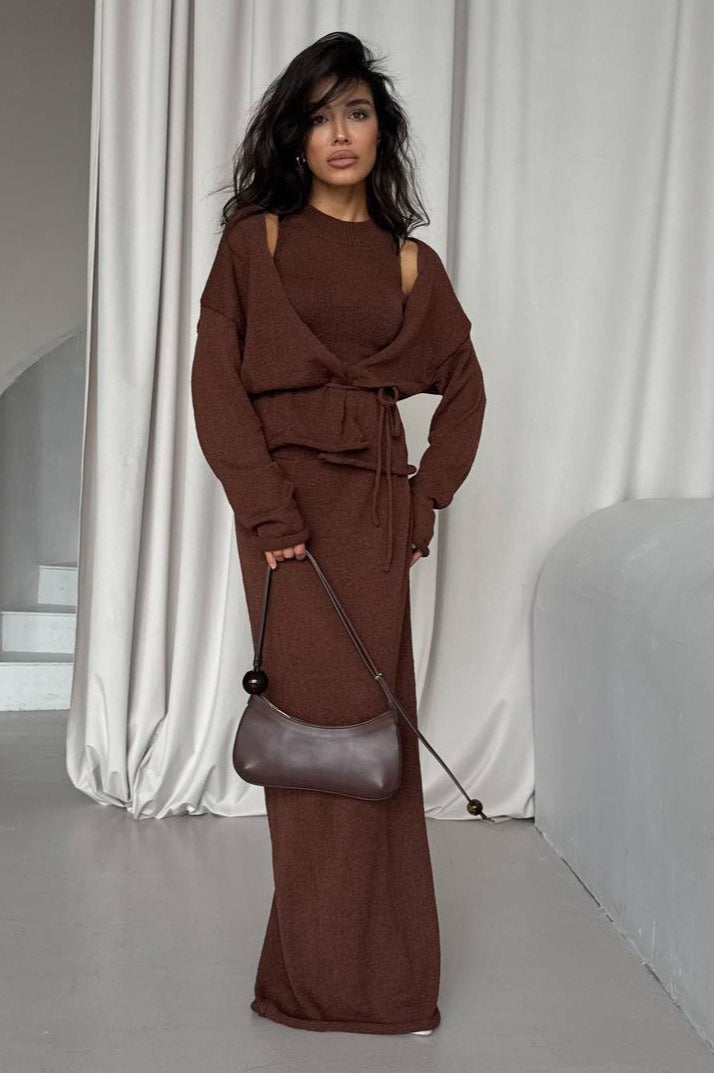 Tie Front Knit Set Sweater Dress image 6
