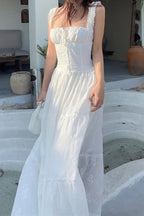 Square Neck Slim Fit Casual Maxi Dress image 2