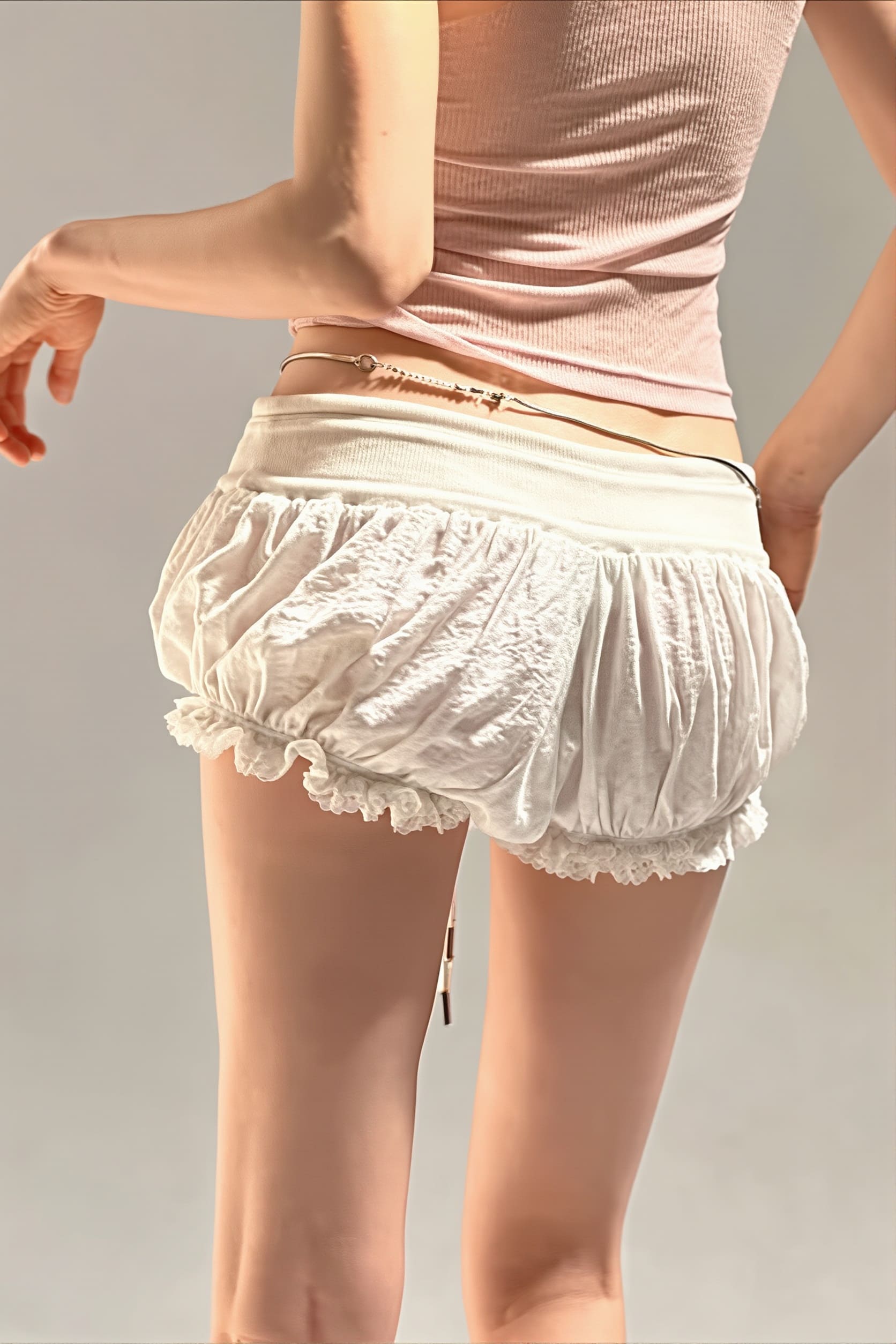 Low Waist Tie Plaid Print Tulip Shorts image 2