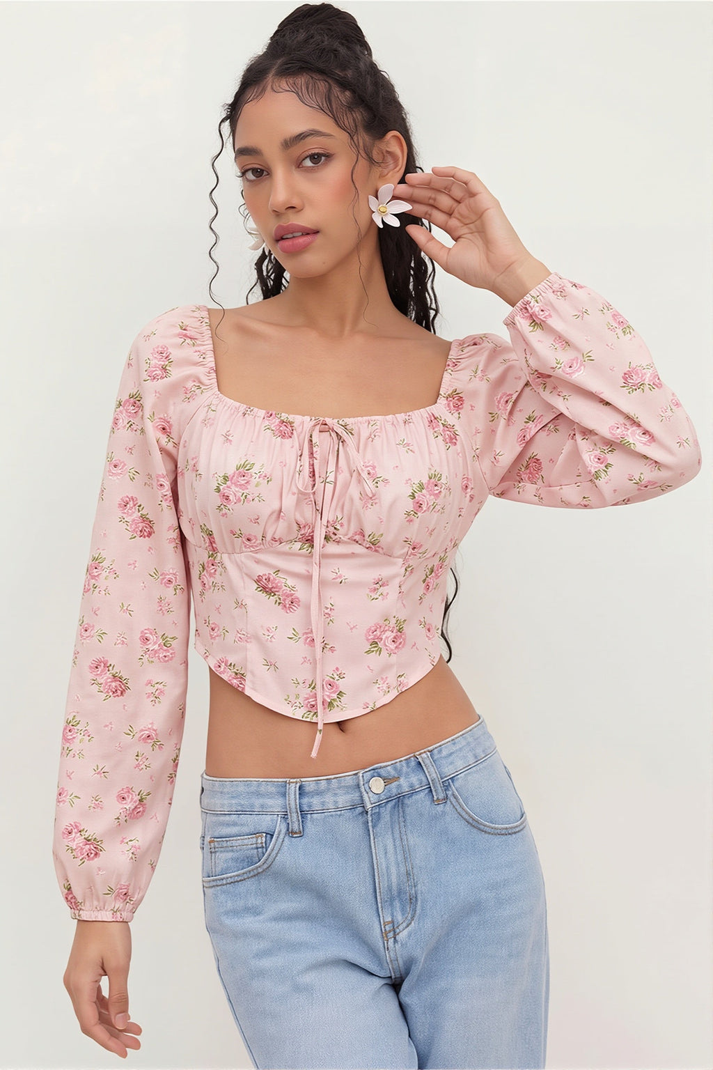 Elegant Floral Long Sleeve Blouse image 4