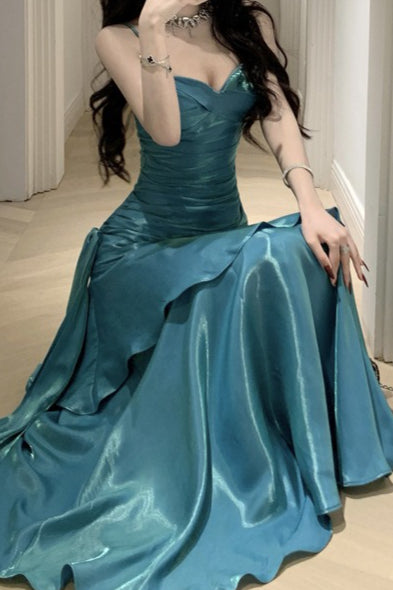 Satin Ruffle Trim Party Dress image 4