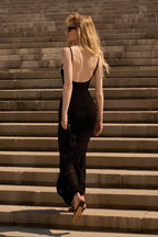 Spaghetti Strap Backless Knit Bodycon Boho Dress image 4