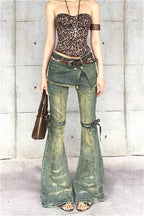 Blue Baggy High Waist Cargo Jeans image 2