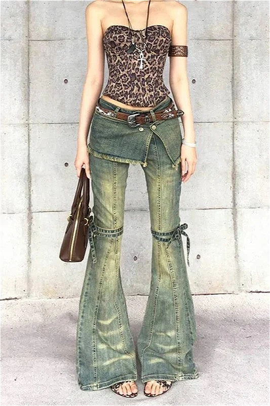 Blue Baggy High Waist Cargo Jeans image 2