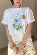 Casual Loose Fresh Printed T‑shirt image 1