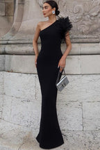 Elegant Feather One Shoulder Party Dress image 2