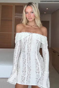 Off-Shoulder Lace Bodycon Boho Dress image 2