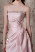 Pink Strapless Elegant Waist Slimming Prom Dress image 4