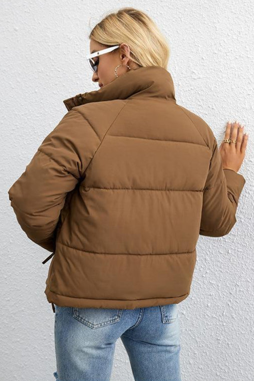 Short Stand Collar Puffer Coat image 5