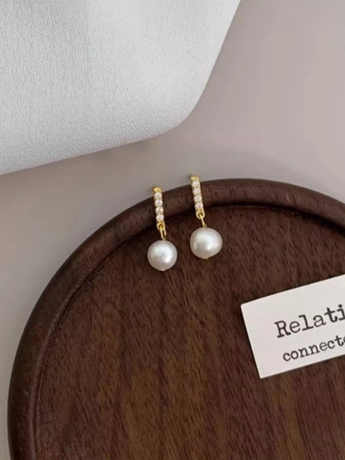 Liora Pearl Earrings styled for Avrienne