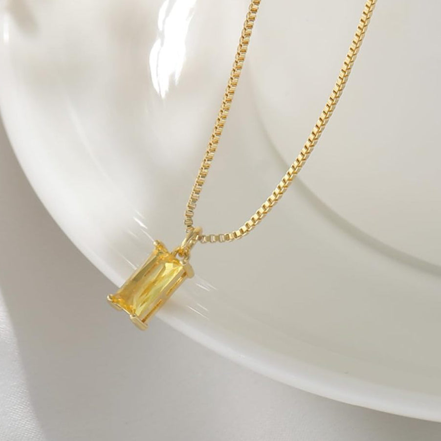 Minimal Mini Square Zircon NeckLace image 3