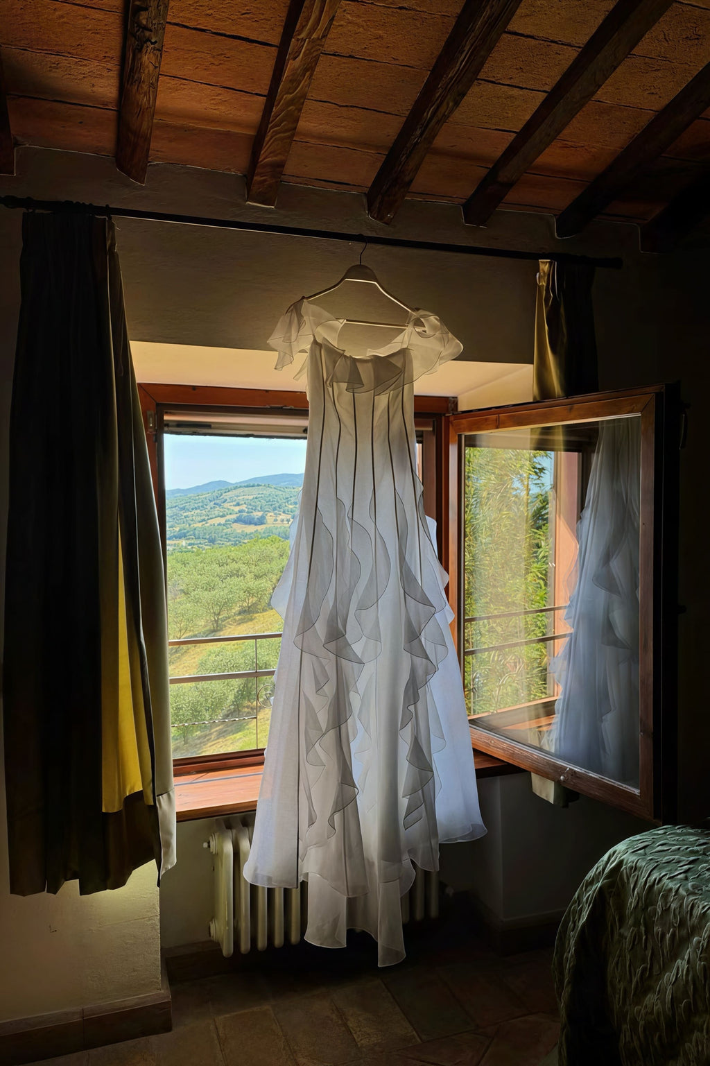Sweet Off Shoulder Ruffle Tiered Reception Dress image 5