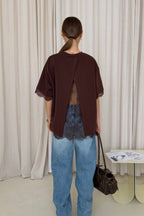 Minimalist Sweet Lace Splice Short Sleeve T-shirt image 5