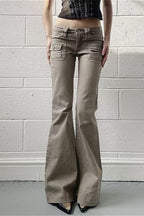 Slight Stretch Low Rise Flare Jeans image 2