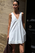 Chic Pure Cotton Spaghetti Strap Mini Dress image 1