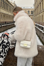 Eco Faux Fur Solid Chic Cropped Coat image 5