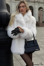 Eco Faux Fur Solid Chic Cropped Coat image 1