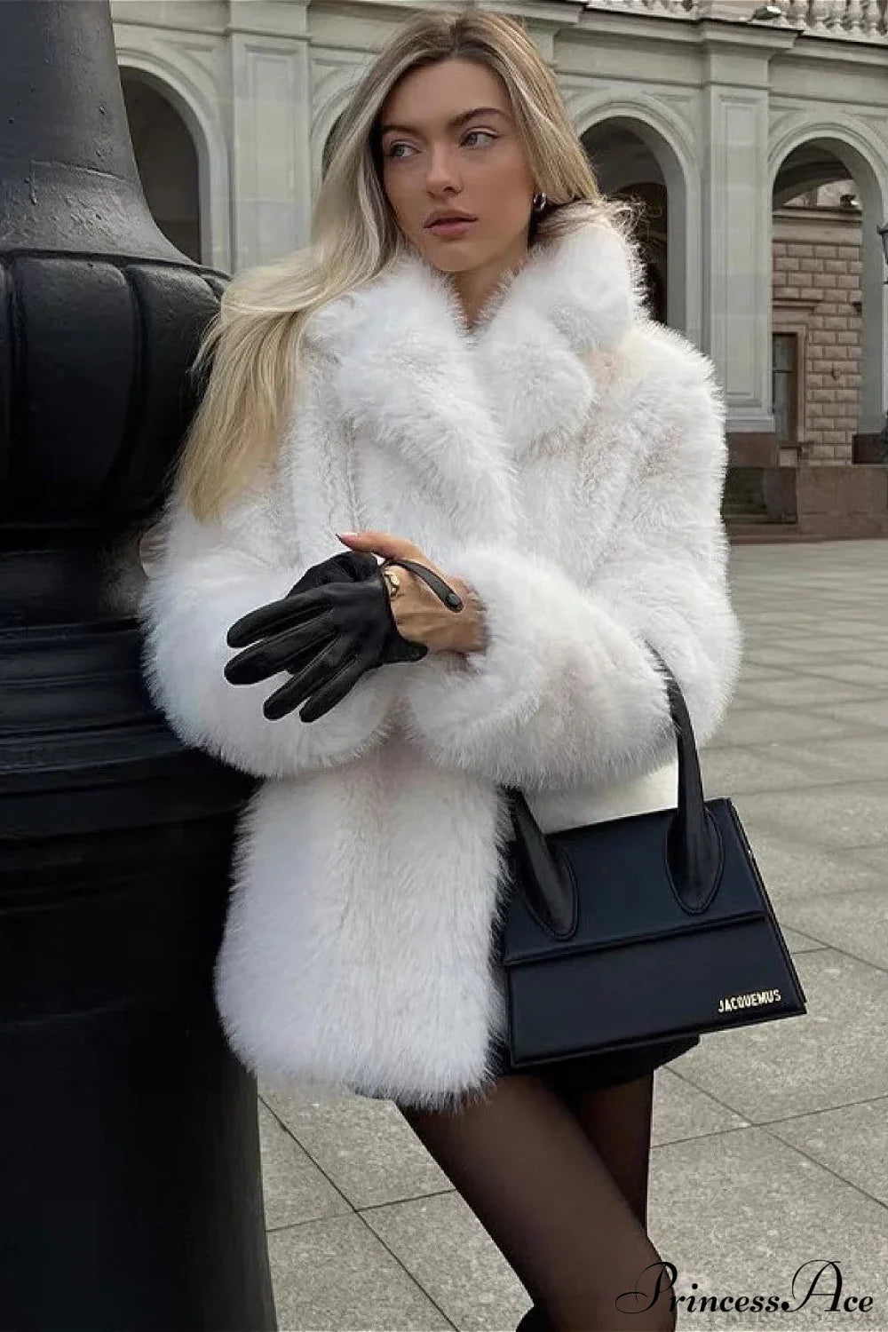 Eco Faux Fur Solid Chic Cropped Coat image 1