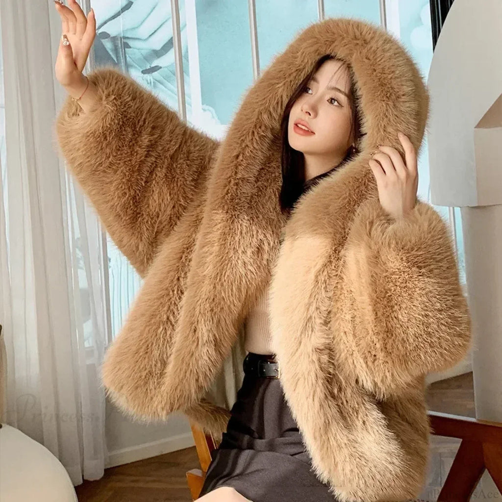 Eco-Friendly ImiTation Fox Hooded Coat image 3