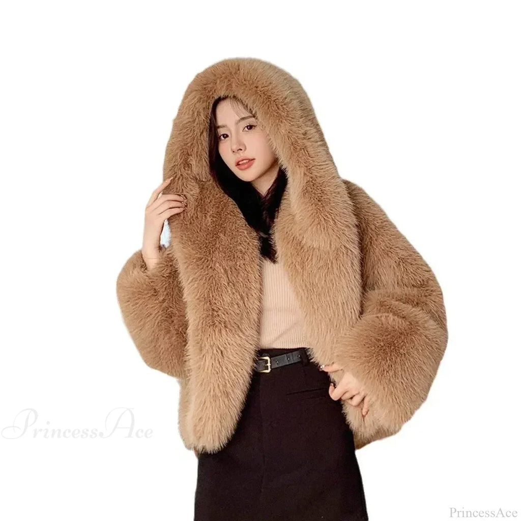 Eco-Friendly ImiTation Fox Hooded Coat image 5