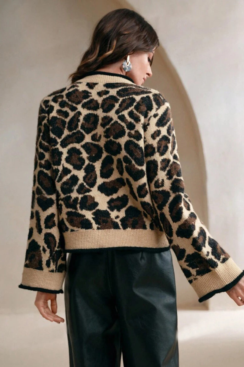 Slouchy Leopard Knitwear Cardigan image 2