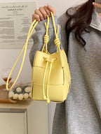 Carmen Bucket Bag detail view styled for Avrienne