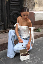 Chic Floral Print Ruffle Tie Cami Top image 5