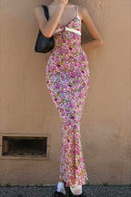 Sweet Floral Lace Trim Cami Maxi Dress image 1