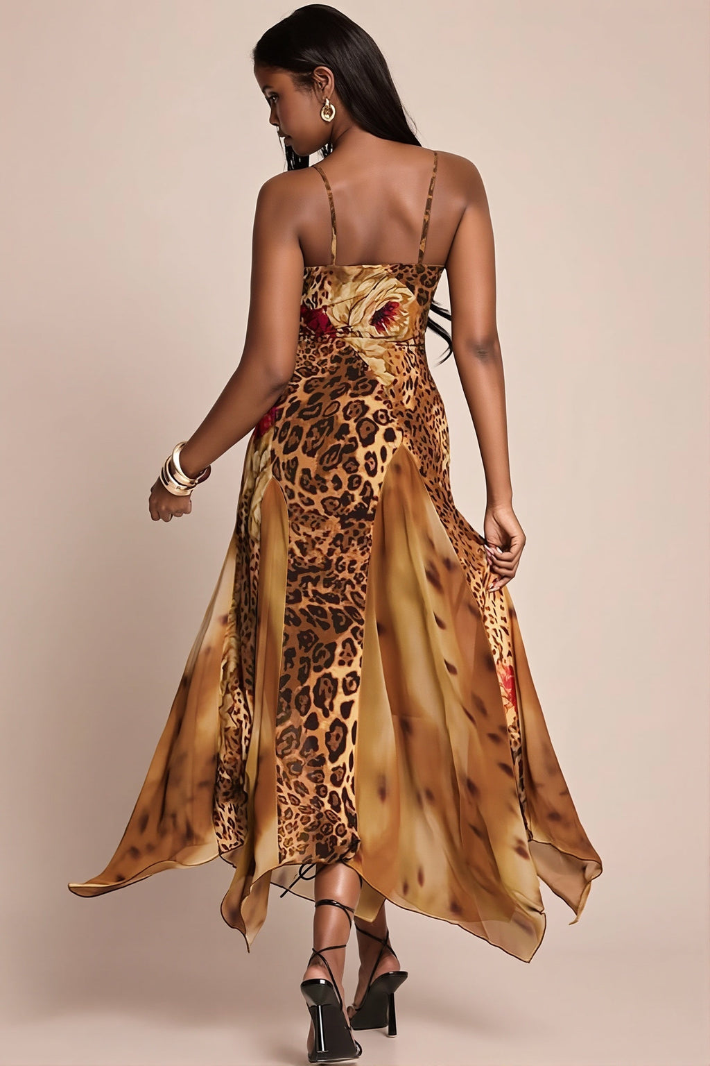 Mesh Splicing Cami Wild Maxi Dress image 3