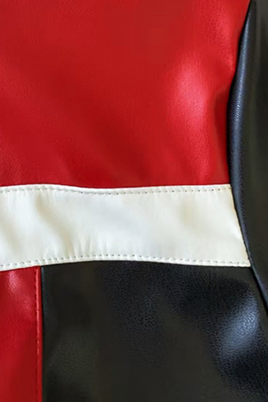 Colorblock Biker Crop Coat image 5