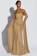 Sexy Elegant Tube Off Shoulder Silver Prom Dress image 5